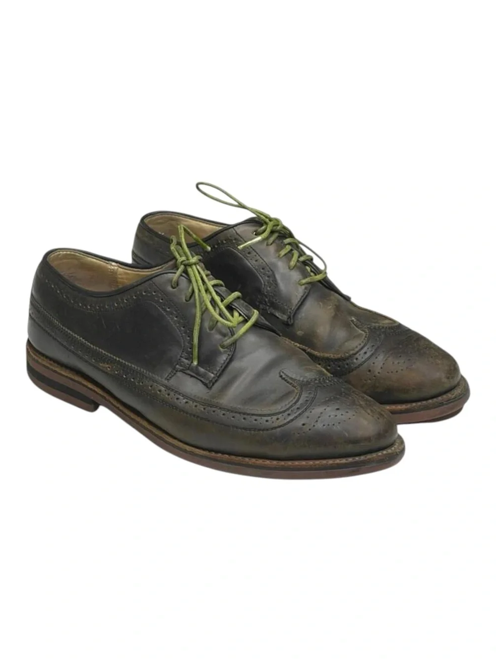Scoop NYC x Walk Over 𖤐 Oxford Brogues Wingtips 𖤐 Olive Green 𖤐 9.5 𖤐 GQ Mag
